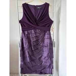 Dressbarn Purple Tiered Cocktail Dress NWT Size 16 Prom Party